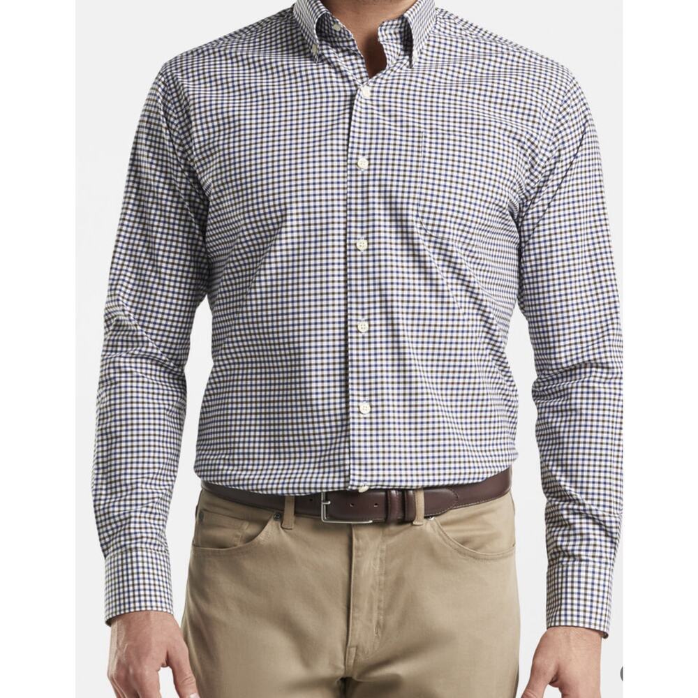 Peter Millar men’s Ferdinand Cotton blend Button Down Shirt size M plaid - Picture 9 of 11